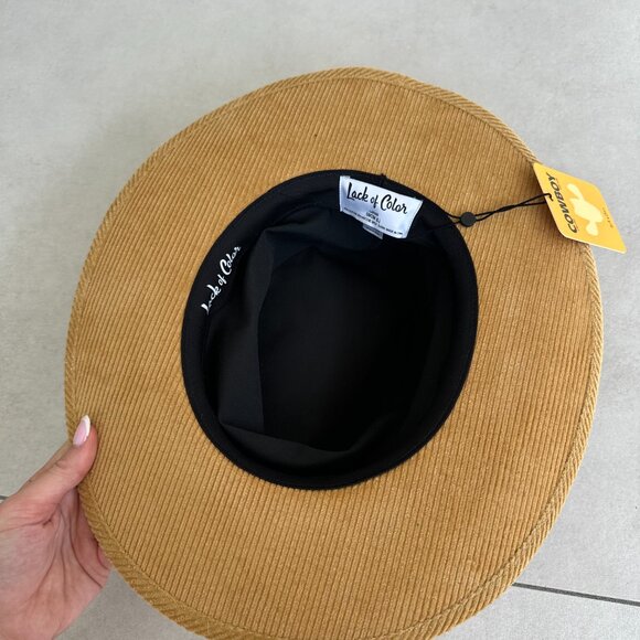 NWT Lack Of Color Sandy Corduroy Cowboy Hat In Tan Wide Brim Dipped Crown - Picture 10 of 11